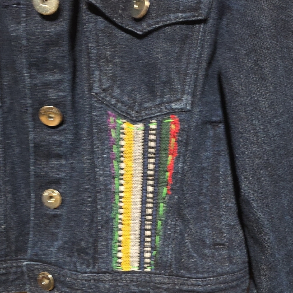 Upcycled Denim Jacket with Owl Patch - Picture 5 of 8